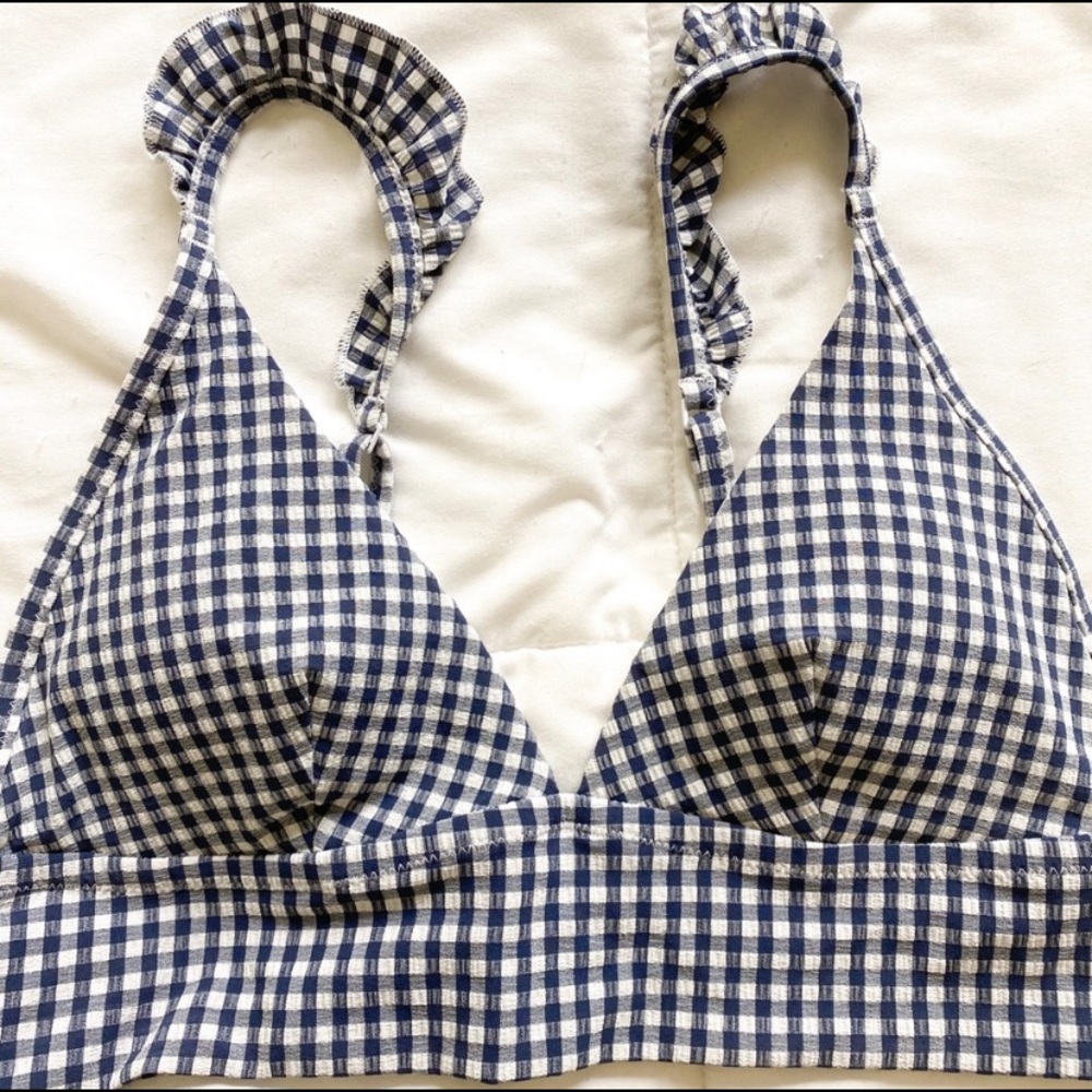 Aerie plaid bikini top